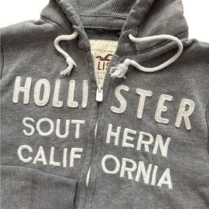 Hollister Y2K Women’s Size XL Full Zip Up Jacket Southern California Gray Hooded